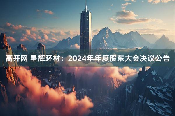 高开网 星辉环材：2024年年度股东大会决议公告