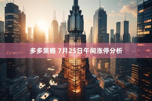 多多策略 7月25日午间涨停分析