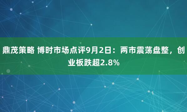 鼎茂策略 博时市场点评9月2日：两市震荡盘整，创业板跌超2.8%